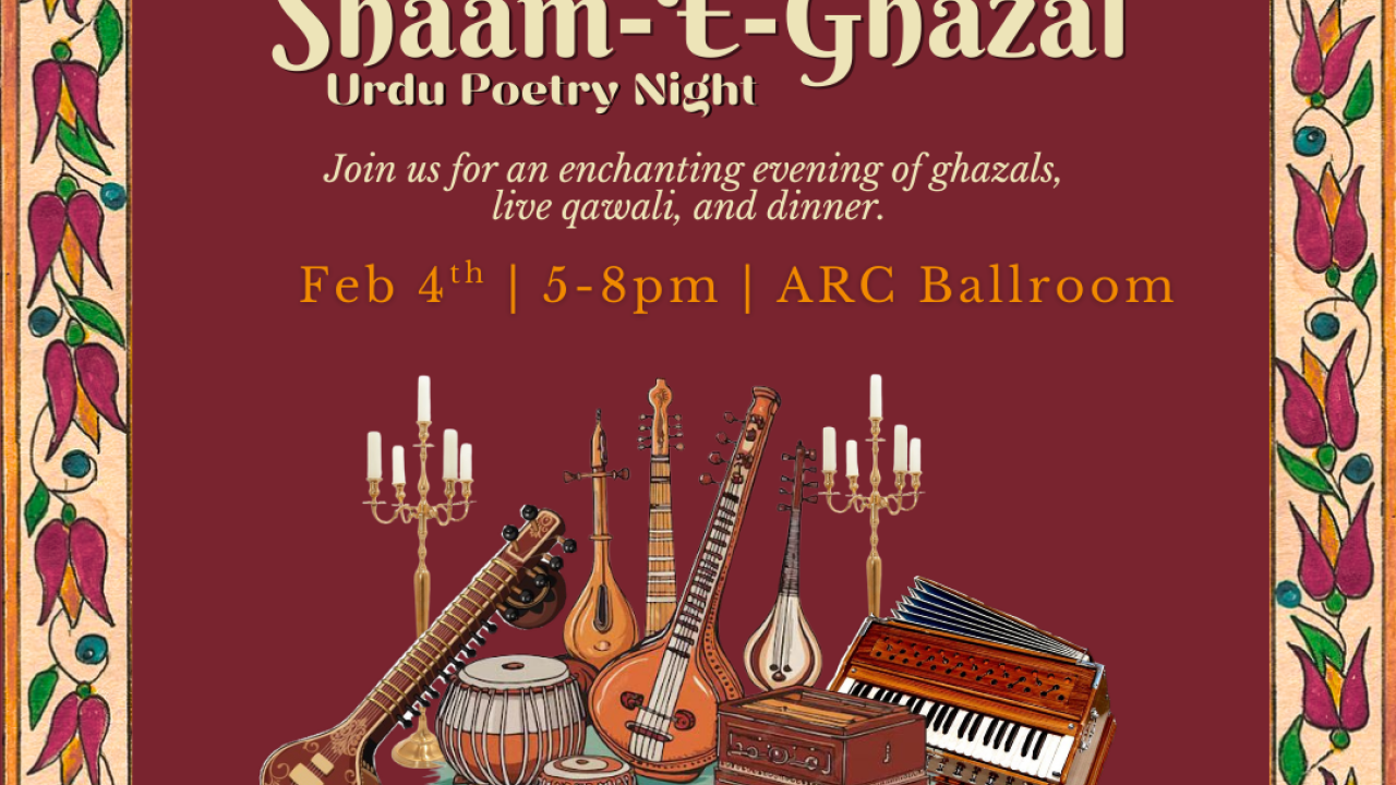 Flyer of Shaam-E-Ghazal event. 